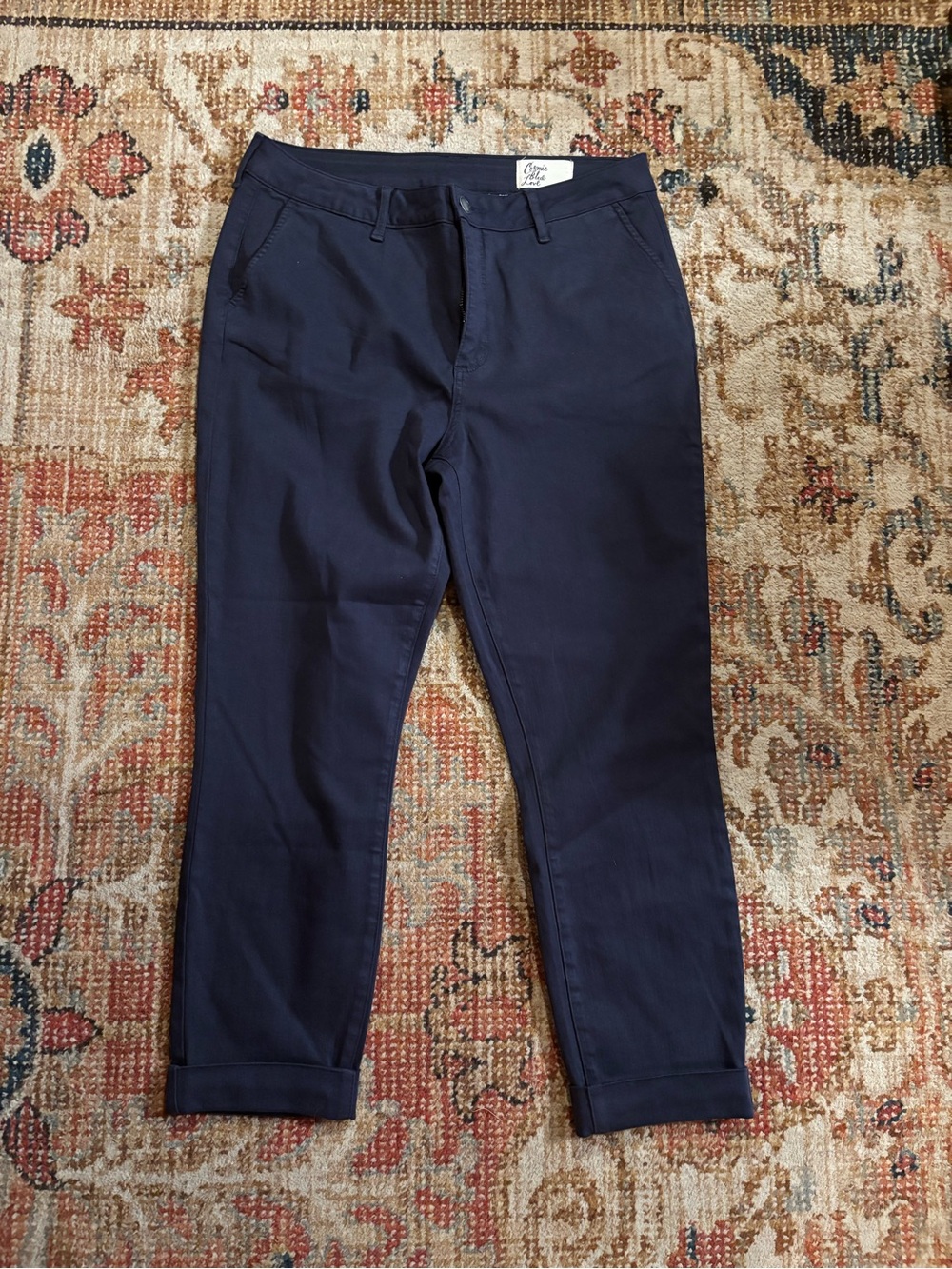 Women’s Cosmic Blue Love Navy Blue Cuffed Ankle Chino Pants - Size 31